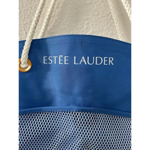 Vintage‎ Estee Lauder Blue Nautical Beach Bag Large Tote - Picture 2 of 6